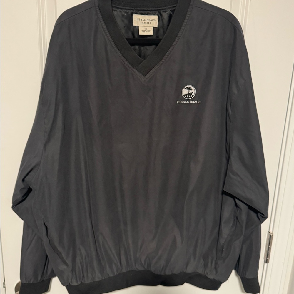 Pebble Beach Men's Charcoal V-Neck Windbreaker